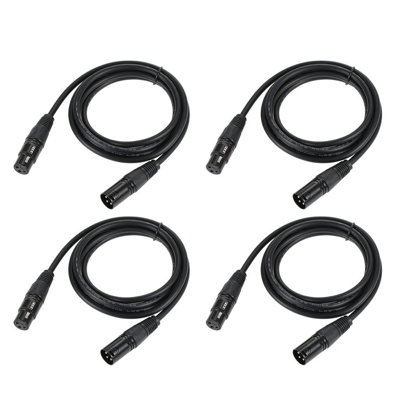 4PCS DMX512 Signal Cable Wire 2M/6.6FT 3 Pin XLR Connection Connector Male to Female for Stage Light Lighting Fixture DJ Show - Image 1