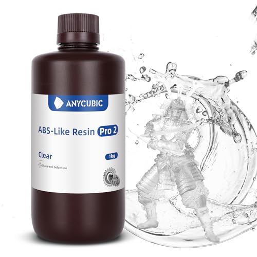 ANYCUBIC ABS-Like Resin Pro 2, Upgraded 8K 3D Printer Resin with Enhanced Strength and Toughness, High Precision, Low Odor, Wide Compatibility for All LCD Resin 3D Printers (Clear, 1kg) - Image 1