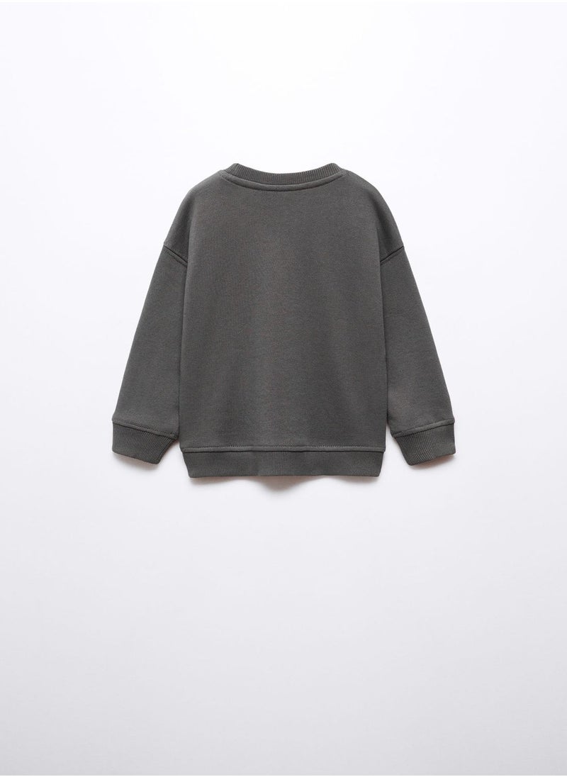MANGO - Kids Text Print Sweatshirt - Image 1
