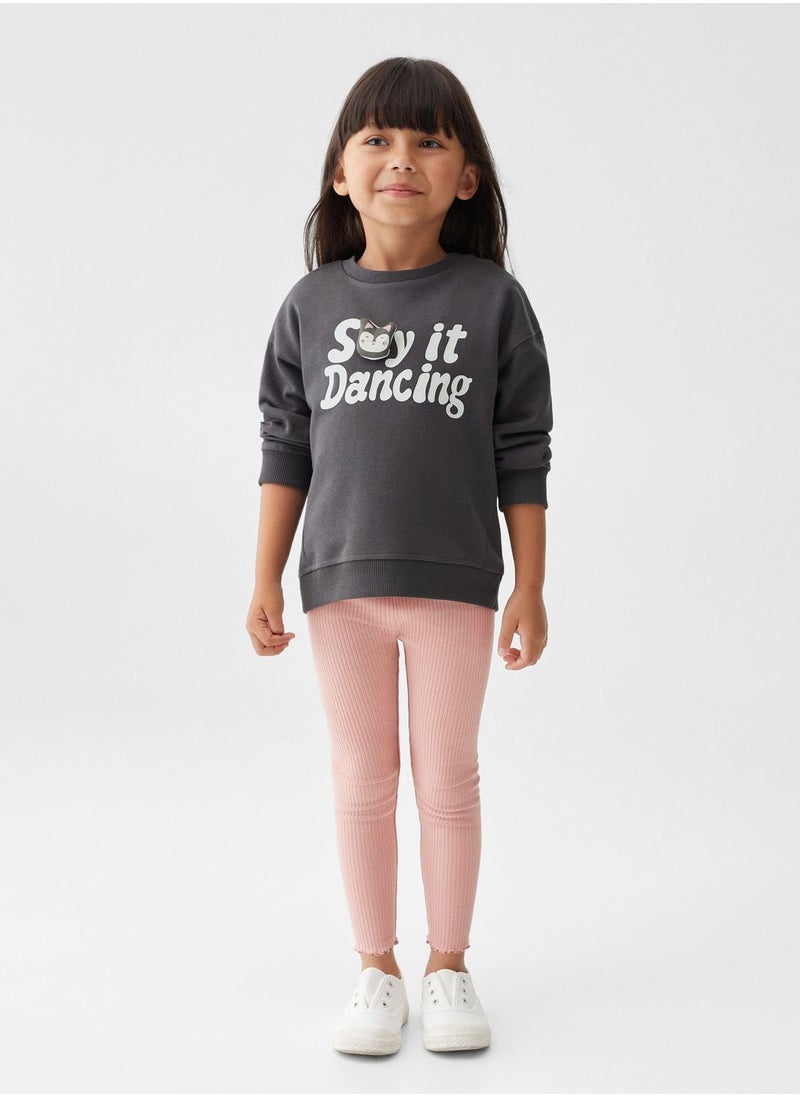 MANGO - Kids Text Print Sweatshirt - Image 1