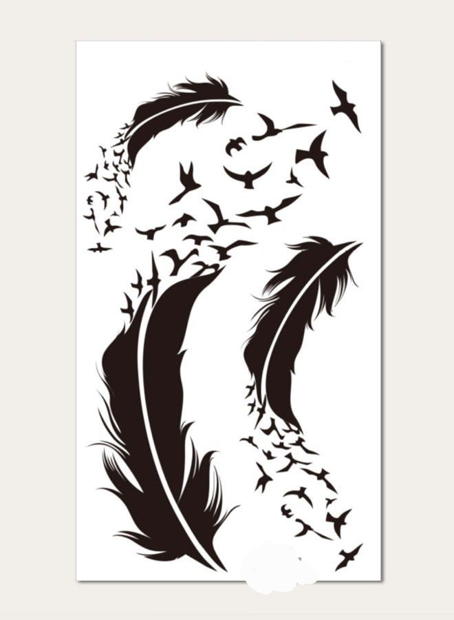 Beautifully Designed Tattoo Sticker Of Feather For Hand And Body  - Image 2