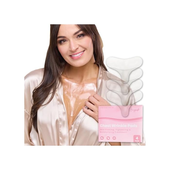 Chest Wrinkle Patches Reusable | Anti-Aging Patches for Fine Lines | Long-Lasting Wrinkle Pads for a Youthful Appearance | Skin-Safe Chest Care Solution | Includes 4 Durable Pads for a Smooth Look 4ct