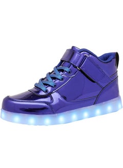 JEVRITE Unisex Light Up Shoes LED Shoes USB Charging High Top for Women Men Sneakers Couples Shoes GBBlue37  - Image 1