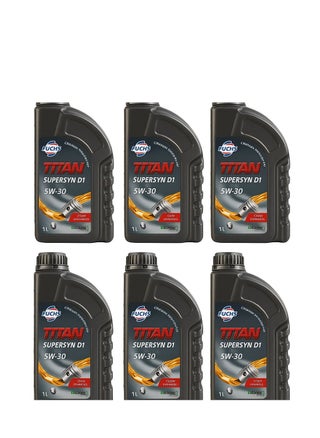 Fuchs Titan Supersyn D1 5W-30 Engine Oil - Fully Synthetic with Superior Performance and Reliable Engine Protection / (6 x 1L Packs) - pzsku/Z21B6A2436DE7A34500C9Z/45/1747727895/f2ac3c20-8910-4ef4-b8ea-37c04e24e87e