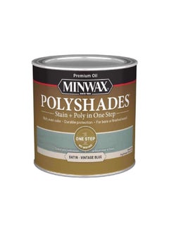 Polyshades One Step Wood Stain and Polyurethane Finish Satin Vintage Blue 0.5pt 213944444