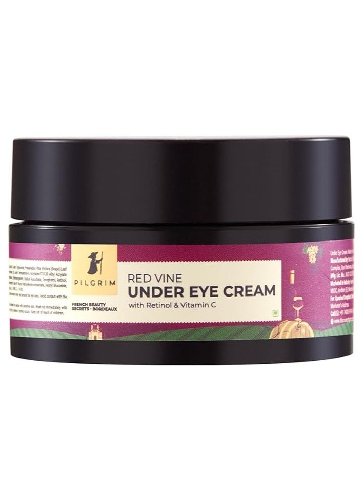 PILGRIM Red Vine, Retinol And Vitamin C Under Eye Cream for dark circles for women And men Eye cream for dark circles and wrinkles, puffy eyes  30gm  - Image 1