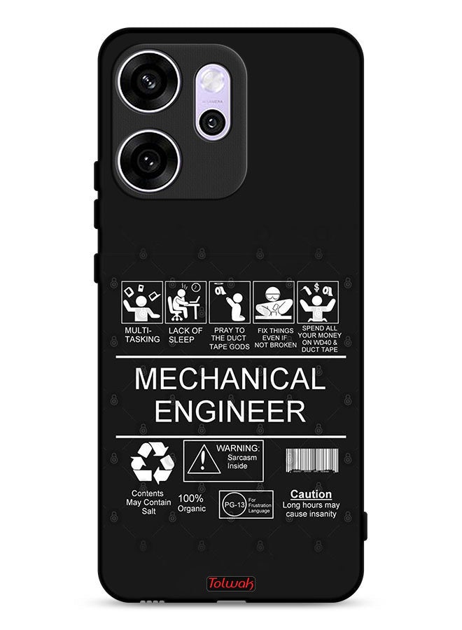 Tolwak Oppo Reno14 F Protective Case Cover Mechanical Engineer Sticker