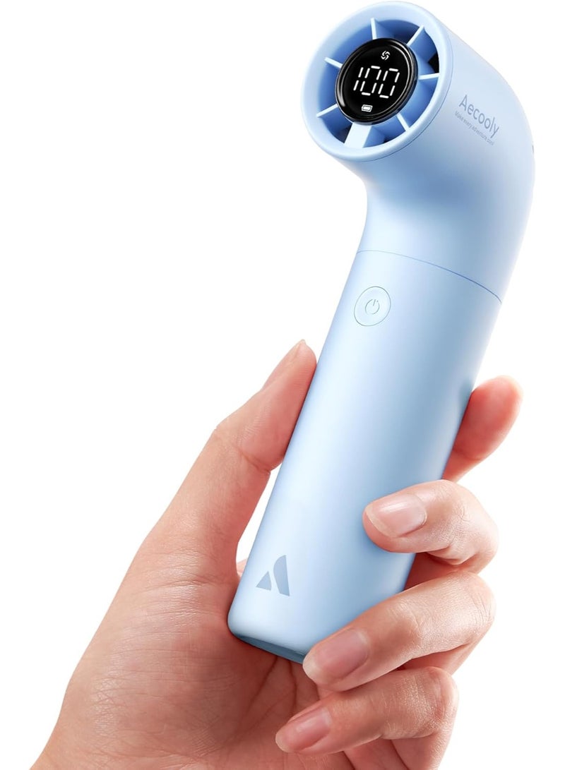 Aecooly Portable Handheld Fan, Powerful Turbo Mini Fan, 16500 RPM High Speed Aero, 14H Max Cooling Time, 5 Speeds Pocket Rechargeable Personal Small Travel GIfts for Women Men - Blue - Image 1