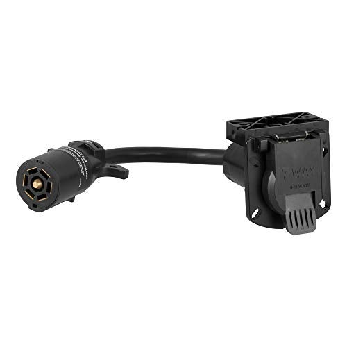 CURT 57003 LED-Compatible 7-Way RV Blade Vehicle-Side Trailer Wiring Adapter, Black - Image 1