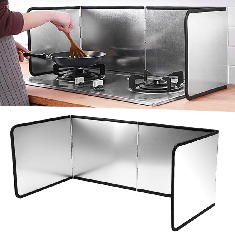 MIXEN Stainless Steel Splash Guard Antisplash Guard Suitable For Stove Top Wall Easy To Clean Kitchen Oil Splash Guard Anti Splatter Shield Guard Oil Baffle Plate Nonstick Splatter Guard - Image 1
