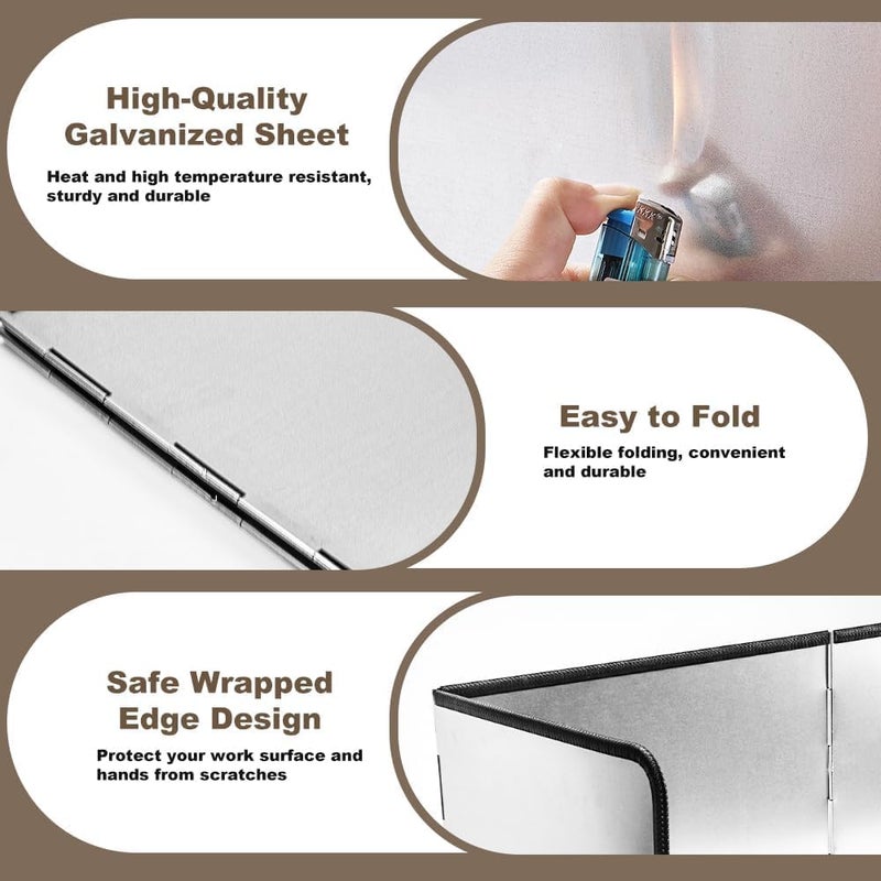 MIXEN Stainless Steel Splash Guard Antisplash Guard Suitable For Stove Top Wall Easy To Clean Kitchen Oil Splash Guard Anti Splatter Shield Guard Oil Baffle Plate Nonstick Splatter Guard - Image 4