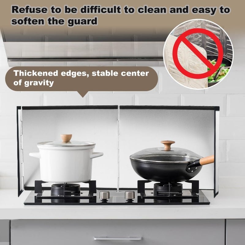 MIXEN Stainless Steel Splash Guard Antisplash Guard Suitable For Stove Top Wall Easy To Clean Kitchen Oil Splash Guard Anti Splatter Shield Guard Oil Baffle Plate Nonstick Splatter Guard - Image 3