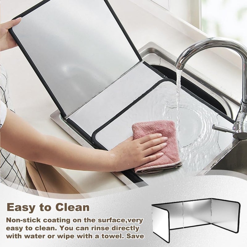 MIXEN Stainless Steel Splash Guard Antisplash Guard Suitable For Stove Top Wall Easy To Clean Kitchen Oil Splash Guard Anti Splatter Shield Guard Oil Baffle Plate Nonstick Splatter Guard - Image 5