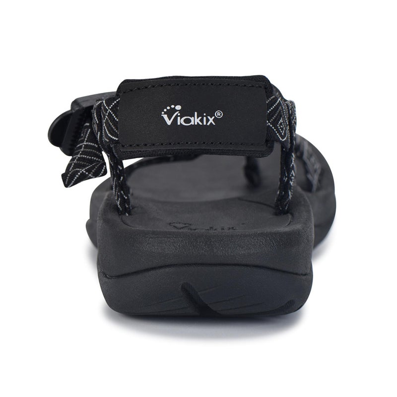 Viakix Womens Walking Sandals: Cute Stylish Comfy Athletic Sport Outdoor Hiking Sandal for Trekking Water Wide Width Beach, Black 9 - Image 4