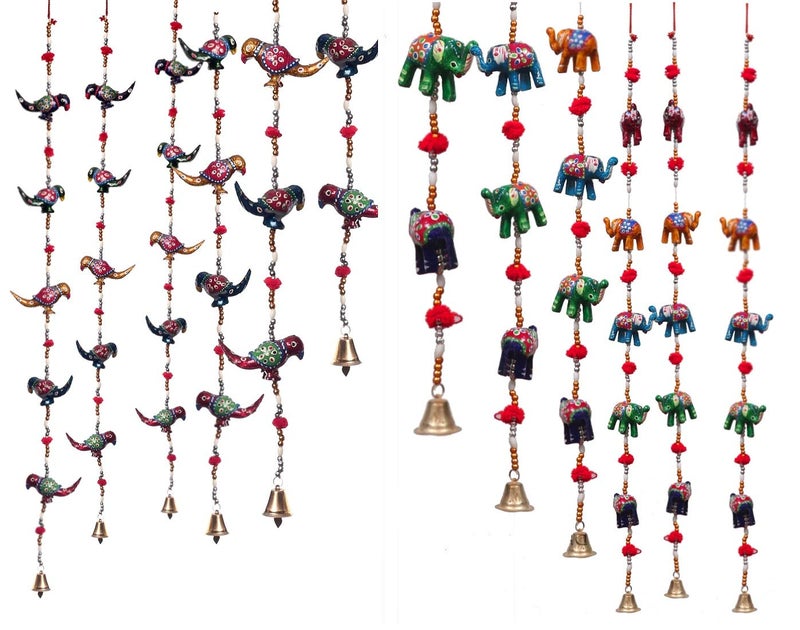 DreamKraft Paper Mache Door Hangings Hub Rajasthani Paper Mache Wall Door Hanging Spiritual Decoration for Home, Housewarming Decoration and Gift Purpose (96 Cm, Multicolor) - Set of - Image 5