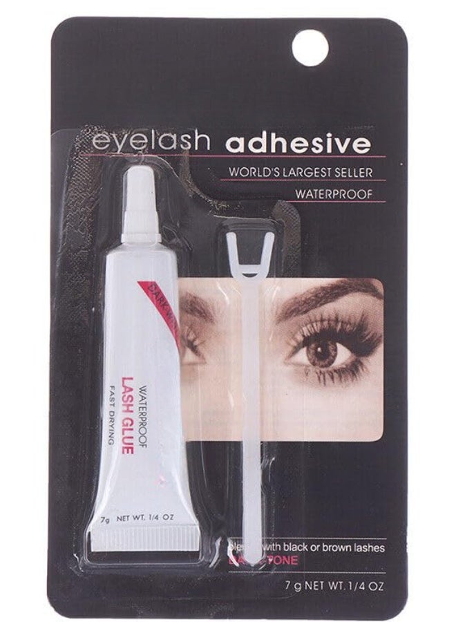 Professional Waterproof Eyelash Glue 7g Dark Tone Lash Adhesive Fast Drying Long Lasting Strong Hold Eye Lash Extension Glue for False Lashes and Strip Eyelashes Makeup Beauty Accessories Latex Based Flexible Formula for All Day Wear Smudge Proof and Sweat Proof Professional Grade Cosmetic Adhesive with Applicator Tool 1/4 OZ Net Weight Original Dark Black Finish for Seamless Blend with Natural Lashes - Image 2