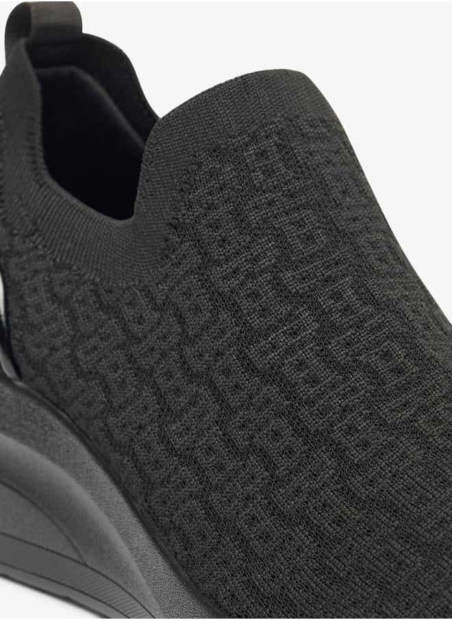 Flora Bella By Shoexpress Women All-Over Monogram Textured Slip-On Low Ankle Sneakers  - Image 5