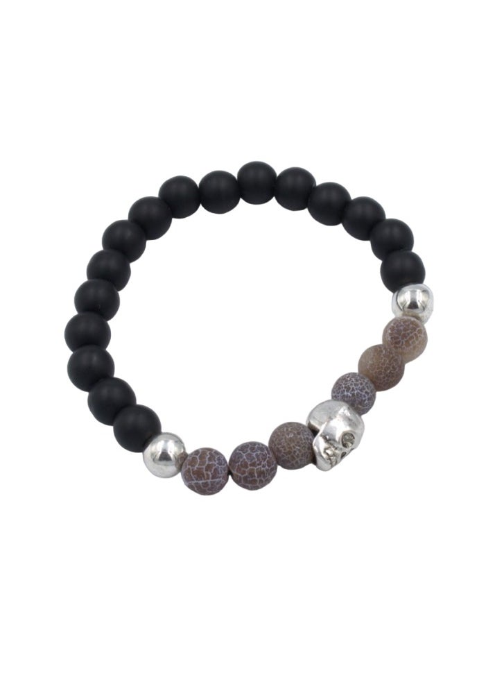 Rosh Fashion Stone Bracelet- Black/Beige 