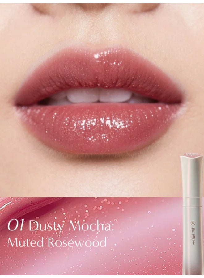 Florasis Celestial Luster Lip Gloss | 01 Dusty Mocha | 3.5 grams - Image 3