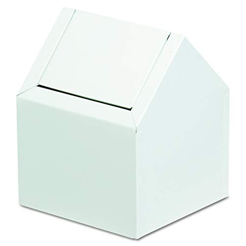 HOSPECO Double Entry, Swing Top Floor Receptacle, Metal, White - Image 4