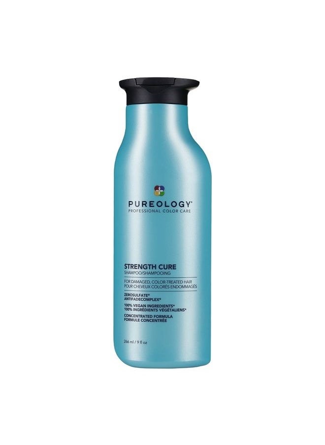 PUREOLOGY Strength Cure Shampoo | For Damaged, Color-Treated Hair | Fortifies & Strengthens Hair | Sulfate-Free | Vegan | Updated Packaging | 9 Fl. Oz  - Image 1