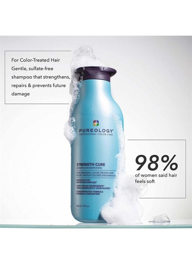 PUREOLOGY Strength Cure Shampoo | For Damaged, Color-Treated Hair | Fortifies & Strengthens Hair | Sulfate-Free | Vegan | Updated Packaging | 9 Fl. Oz  - Image 3