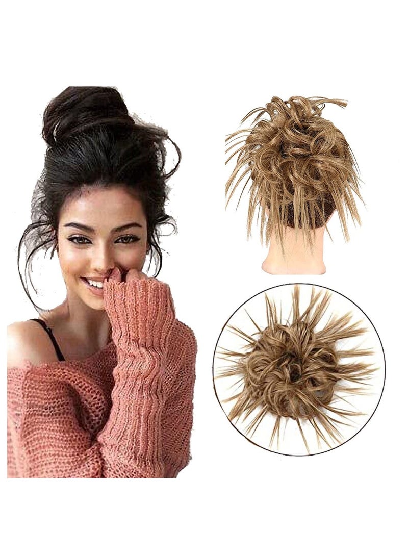 Estelle Messy Cocktail Bun hair bun hair bang hair extension elastic hair ban Hair Piece Hair Tousled Updo Hair Extensions Hairpiece Synthetic Hair Extensions Scrunchies Hairpiece for Women #12H24 - Image 1