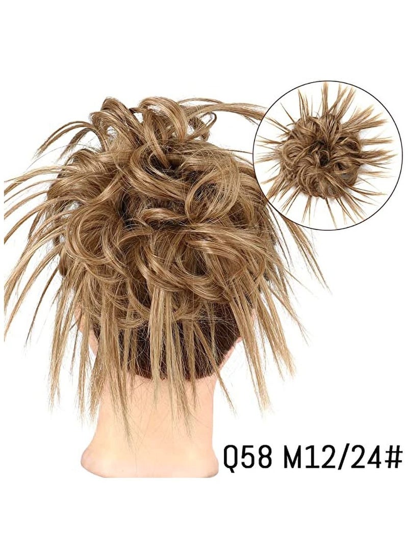 Estelle Messy Cocktail Bun hair bun hair bang hair extension elastic hair ban Hair Piece Hair Tousled Updo Hair Extensions Hairpiece Synthetic Hair Extensions Scrunchies Hairpiece for Women #12H24 - Image 2