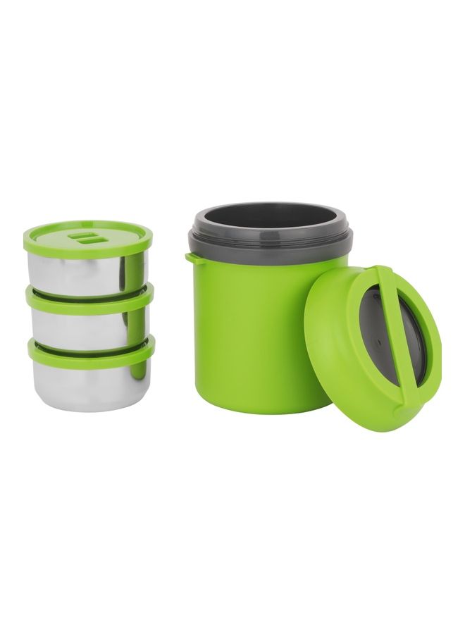 Royalford Wonder Meal Lunch Box With 3 Containers assorted- RF11693| Round Boxes With Stainless Steel Inner And Super PU Insulation| Premium-Quality, 100% Food-Grade, BPA-Free, Airtight Container Assorted Colors 800ml - Image 1
