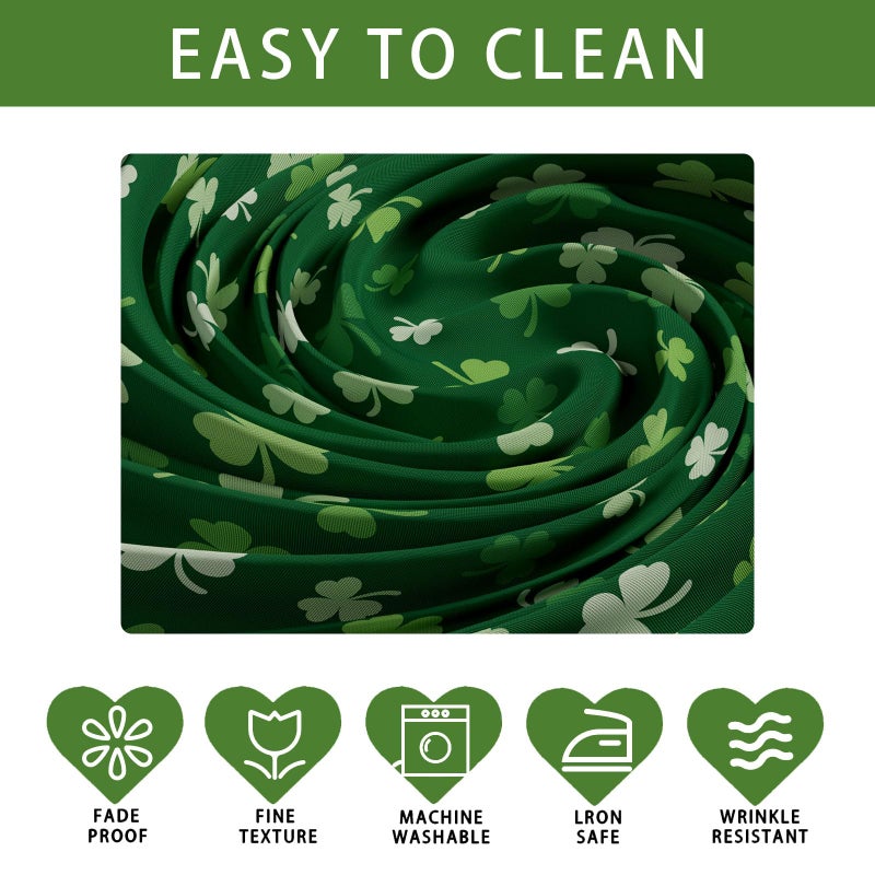 XCHI Green Shamrocks St. Patrick's Day Tablecloth Rectangle Table Cloth Washable Table Covers for Indoor Dining Home Party Decorations 60x84 Inch - Image 4