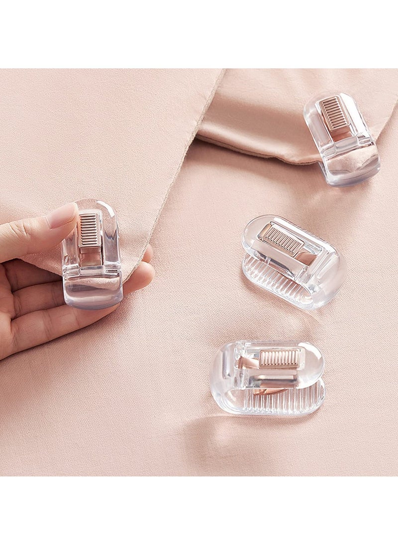 SYOSI Duvet Cover Clips Set of 12 Bedsheet Holding Clips for Bedding Quilt Fixer Quilt Fixing Clip No Pins Safety Plastic Quilt Anti-Movement Clip Firm and Not Easy to Fall Off Clear Green - Image 5