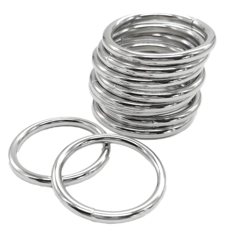 Ewparts Ewparts Metal Rings for Macrame Metal O Rings for Crafts 2 inch for Plant Hangers Dog Collars 10 Pack 5mm Thick 2 Outer 15 inch Inner Welded Heavy Duty O Rings 2 in Buckle for Macrame Ring 