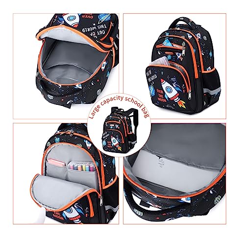 Cusangel Backpack for Boys Girls School Bookbags,Kindergarten Elementary Middle School Lightweight Waterproof Multifunctional Large Capacity for Backpack (16 inch Space Fun Prints) - Image 5