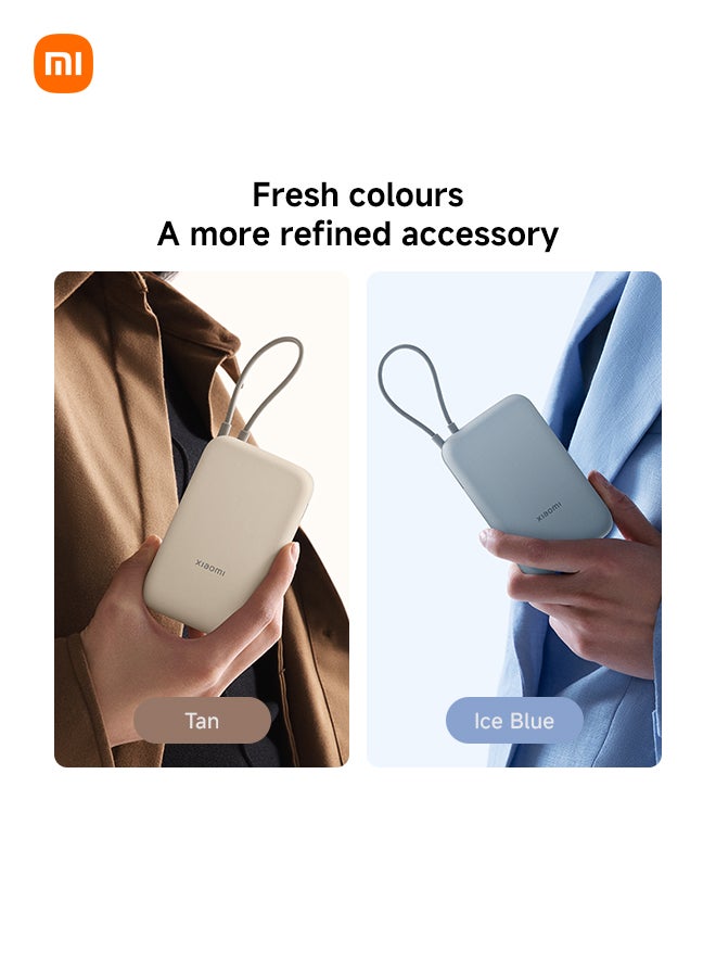 Xiaomi 10000 mAh Power Bank 10000mAh Integrated Cable USB and USB-C Port 22.5W Ice Blue - Image 5