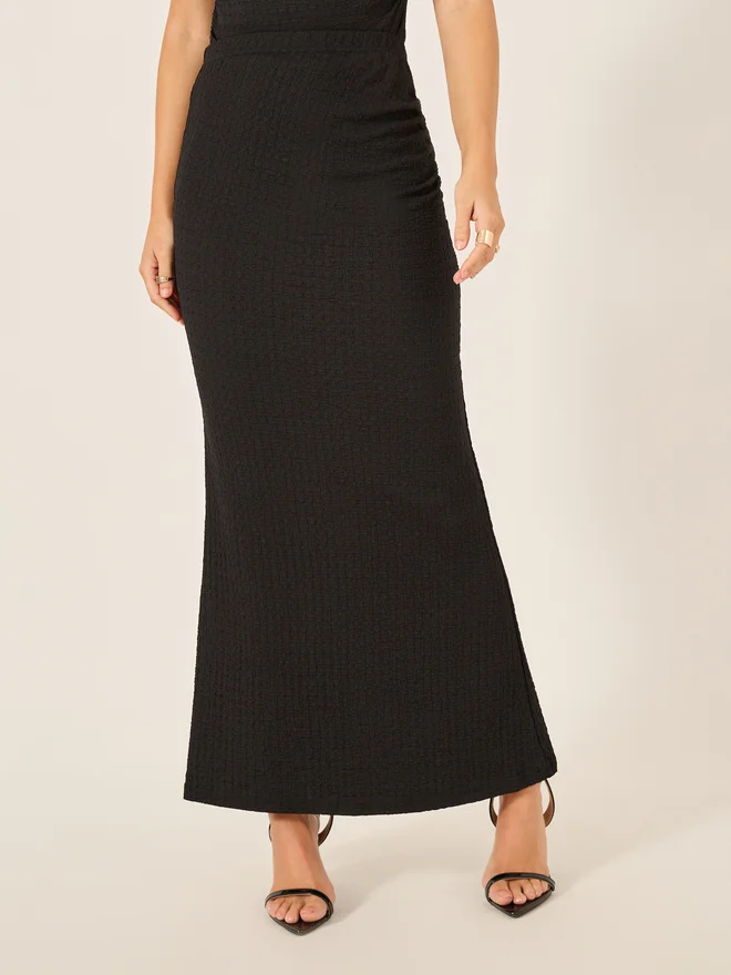 Styli Styli Textured High Neck Sleeveless Top and Skirt Co-Ords