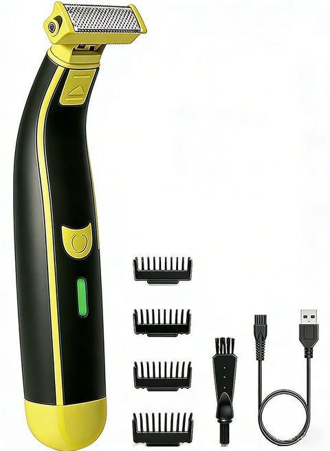 ماكينة حلاقة كهربائية للرجال، مكينة حلاقة لحية، تشذيب وحلاقة أي طول شعر، مكينة حلاقه مقاومة للماء للجسم والمناطق الحساسة، ماكينة حلاقة للرجال، حلاقة الجسم وحماية البشرة