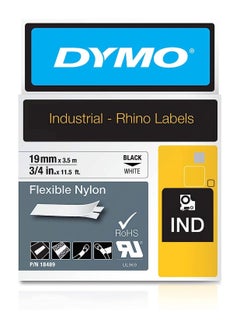 Dymo DYMO rhino nylon black on white, 3/4 inch, 18489  - Image 1