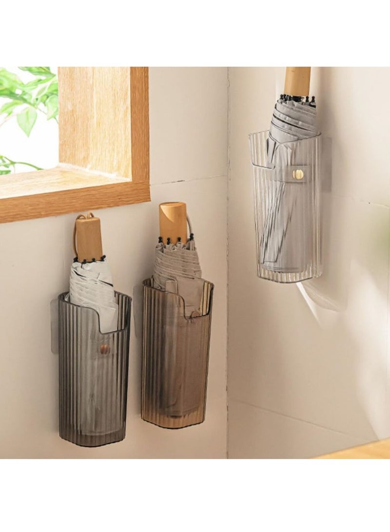 حامل مظلة مثبت على الحائط 2 قطعة، رف لتخزين المظلات، ركائز للمشاية، حاملة لتجفيف المظلات، سلة مظلات لمكان الدخول للمنزل والمكتب - Image 3