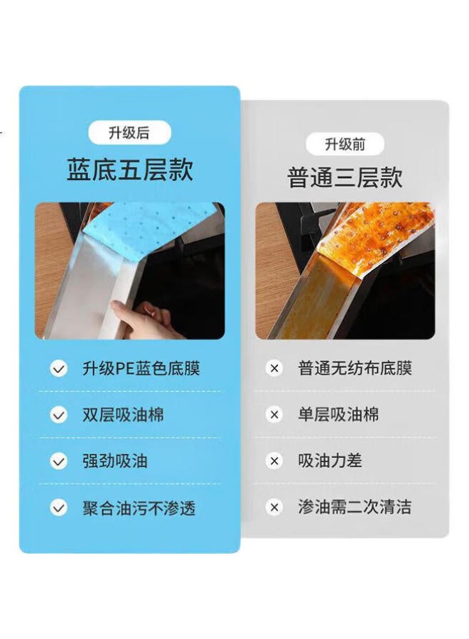 Maryya Meiliya Range Hood Oil Absorption Paper Cotton Strip Pad 90cm*10cm, Kitchen Oil Collection Tray Thickened Filter Mesh Side Suction Box 10 Pieces - Image 3