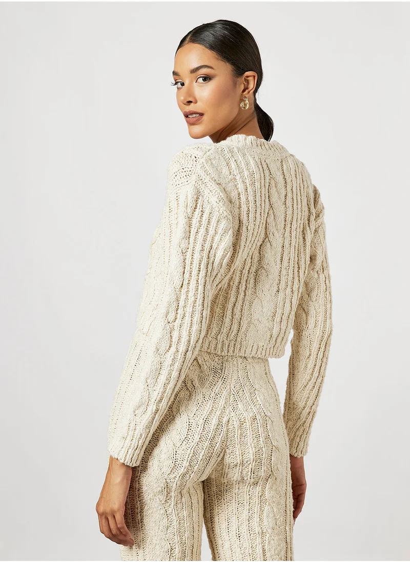 Bardot Knitted Crop Cardigan