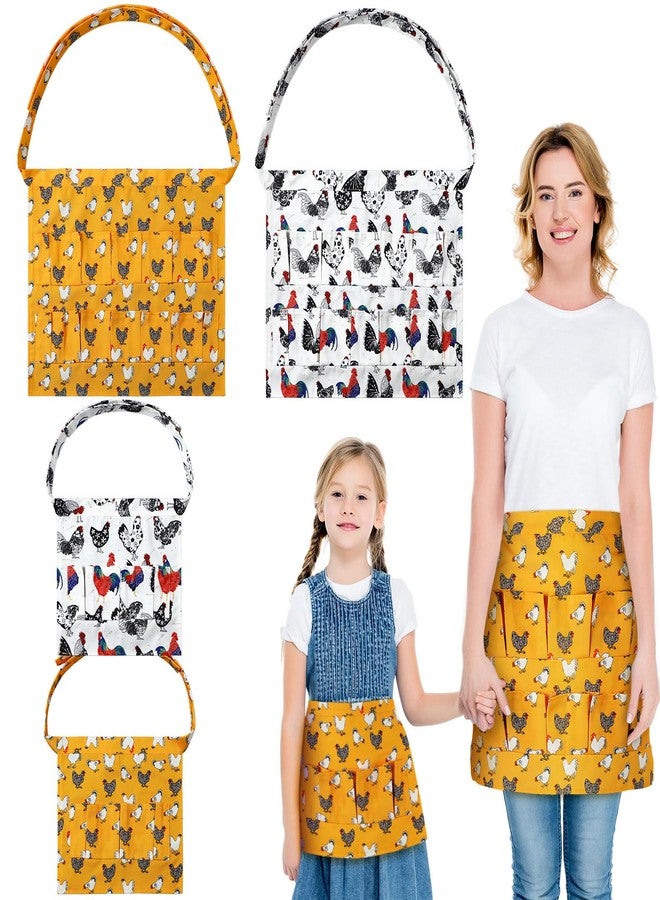 Cozypower 4 Pcs Egg Apron Egg Collecting Apron Adult 12 Pockets and Child 3 Pockets Chicken for Gathering Collecting Fresh Eggs Housewife Farmhouse Kitchen Restaurant Parent Child Activities - Image 1
