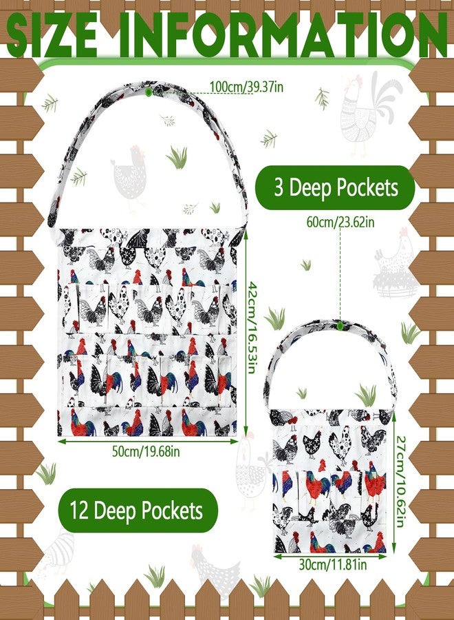 Cozypower 4 Pcs Egg Apron Egg Collecting Apron Adult 12 Pockets and Child 3 Pockets Chicken for Gathering Collecting Fresh Eggs Housewife Farmhouse Kitchen Restaurant Parent Child Activities - Image 4