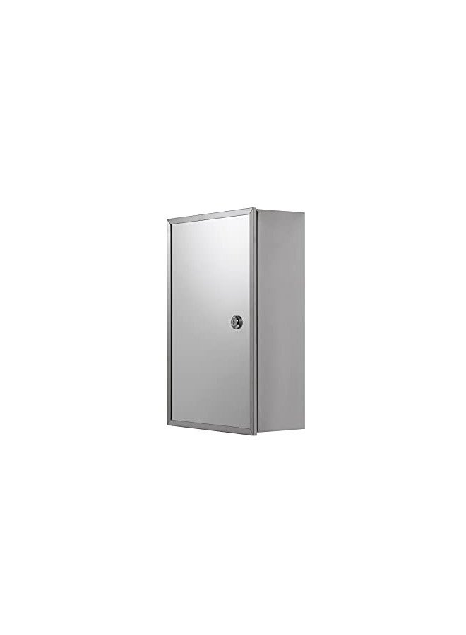 Croydex Croydex WC846005AZ Trent Stainless Steel Lockable Surface Mount Medicine Cabinet with Keys, 15.7 x 9.8 x 5.2 In.  - Image 1