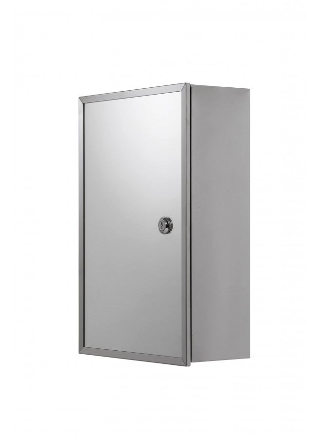 Croydex Croydex WC846005AZ Trent Stainless Steel Lockable Surface Mount Medicine Cabinet with Keys, 15.7 x 9.8 x 5.2 In.  - Image 2