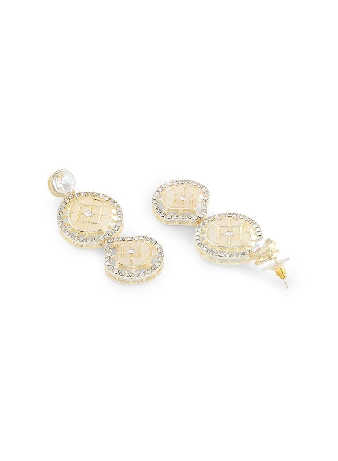 Ami Gold Tone Dazzling Stones Layered Necklace Earring and Maangtikka Set For Women-ZPFK21495 - Image 5