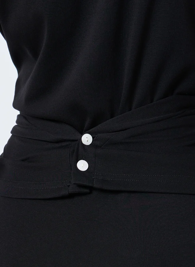 تايك تو Take Two Women Solid Sleeveless Twist Front Top