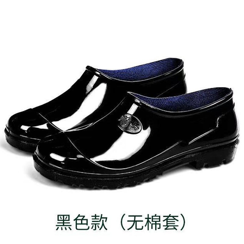 Mens Durable Non-Slip Waterproof Yellow Rain Boots 3598-black [single shoes]] 