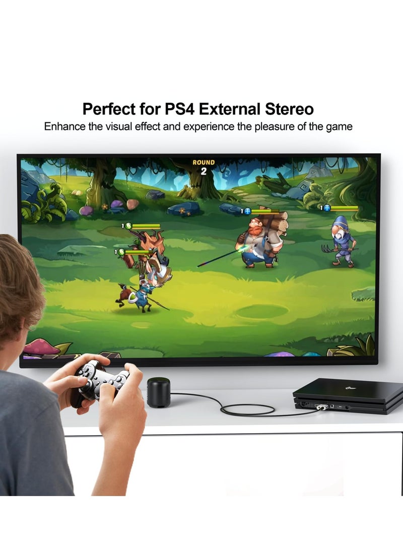 Excefore - محول صوت ستيريو خارجي USB، بطاقة صوت ستيريو خارجية 7.1 قناة، مناسبة لجهاز PS4، ميكروفون TRS TRRS مقاس 3.5 مم، سماعات رأس، ماك، لينكس، الكمبيوتر المحمول - Image 1
