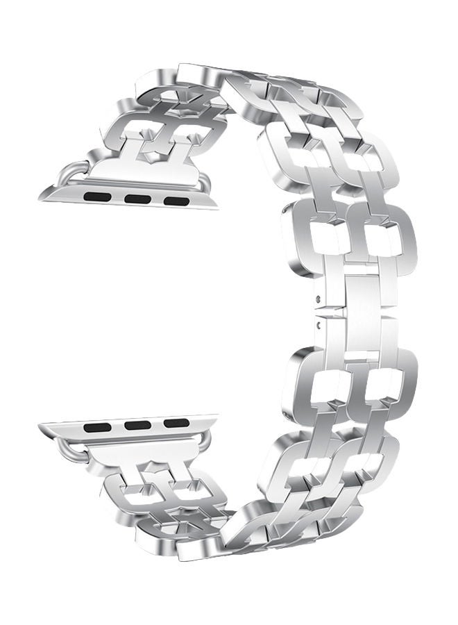 نيبمينينت سوار بديل بنمط زينة لساعة أبل من سلسلة 1 و2 و3 38ملليمتر فضي - Image 1