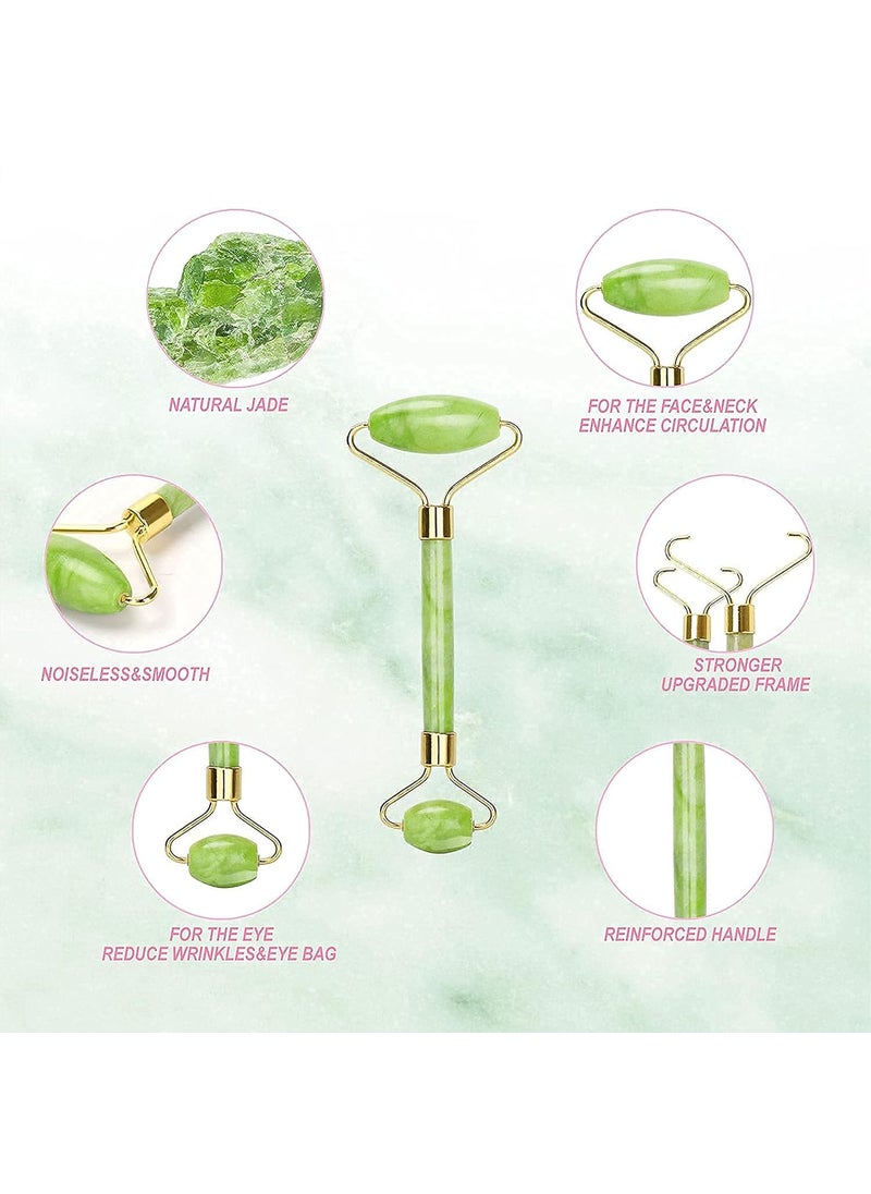 Dealsure Dealsure Roller Facial Massager Natural Rose Quartz Massage Jade Stone Anti Aging Manual Massage Tool For Face Eye Neck Foot Massage Treatment Therapy Roller Brightens Skin MULTI COLOR  - Image 5